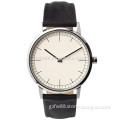 High quality sapphire crystal glass genuine leather stainless steel fashion watch